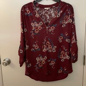 Maurice’s Floral Lace Back Blouse
